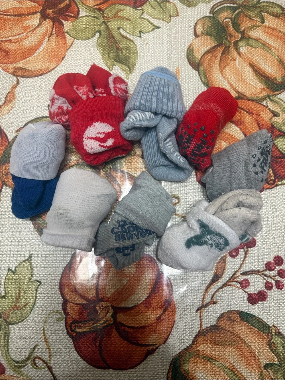 Mixed Kids Non-Slip Socks and Mittens - Assorted Red, Blue, Gray, White